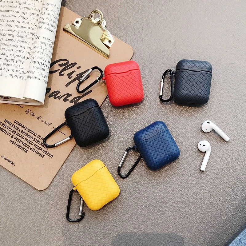 Тканый чехол с узором для Airpods 1 2 Беспроводная Bluetooth сумка наушников Мягкий из ТПУ
