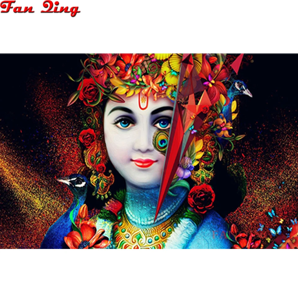 Картины Кришна искусство Сделай Сам кристалл полная дрель квадратные 5D алмазная