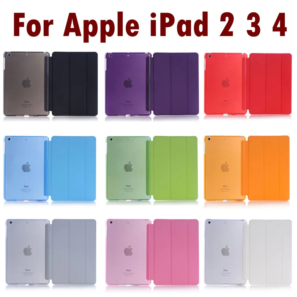 Умный чехол для ipad 4 3 2 ультра тонкий чехол из искусственной кожи с защелкой+ PC полупрозрачный чехол для Apple ipad 2 3 4# N