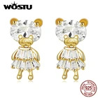 Женские серьги-гвоздики из серебра 2021 пробы с фианитом