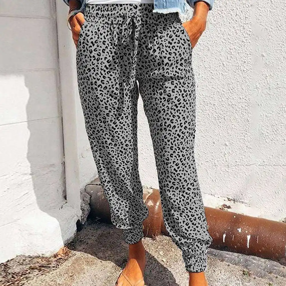 

S-2XL Plus Size Casual Women Trousers 2021 Summer Ankle-Length Harem Pants Fashion Print High Waist Pants