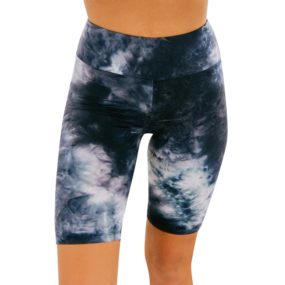 

Summer Casual Shorts High Waist Slimming Tie-dye Casual Tie Dye Biker Shorts Women Skinny Cycling Shorts Fitness Sport Short