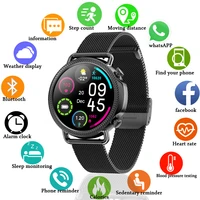 new smart watch men women meshbelt waterproof heart rate body temperature sport fitness tracker man smartwatch for ios android