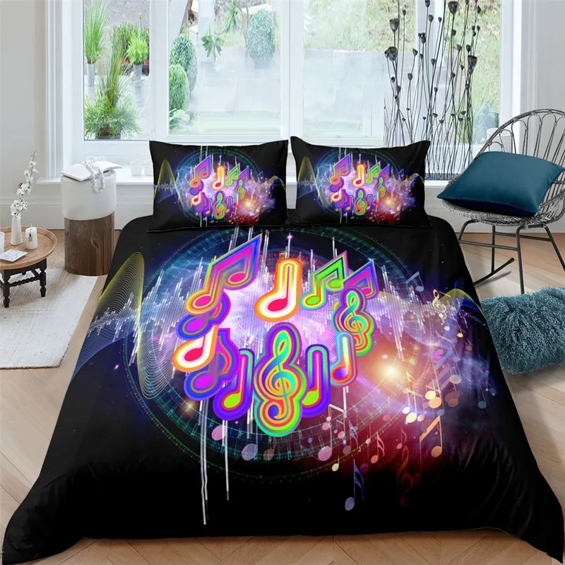 

3D Digital Printing Duvet Cover Music Note Cartoon Printed Bedding Set New Comforter Cover Kids Adult Bedding Sets US/EU/AU Size