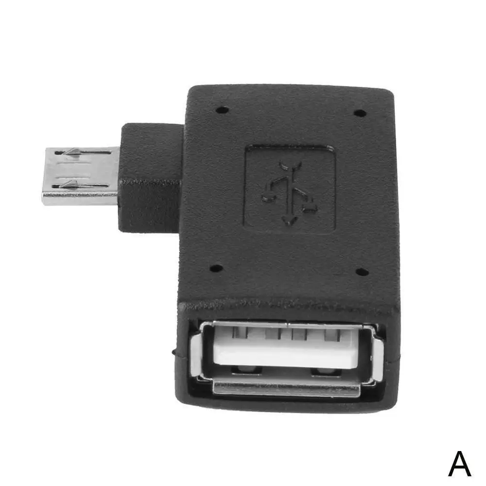 left angled 1 шт. Многофункциональный USB 2,0 90 градусов левый/правый угол конвертер OTG адаптер хост микро для телефона/планшета - Цвет: left angled