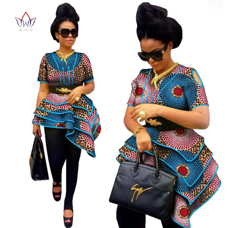 BRW Africa Style Women Modern Fashions Womens Tops Dashiki African Print Tops Shirt Plus Size M-6XL Women Clothing WY2576 - Цвет: 10