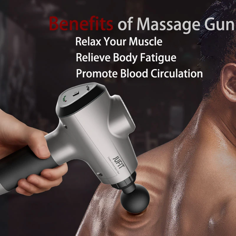 JUFIT массажный пистолет Мышцы Массажер боль в мышцах Управление после того как для