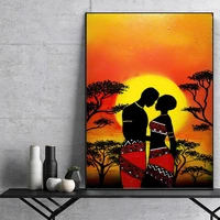 nordic abstract romantic african lover canvas painting posters and prints figure wall art picture for living room cuadros