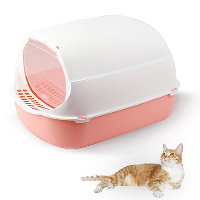 

Pet Toilet Anti-Splash Cat Litter Box Cat Cats Tray With Spoon Hooded High Walls Clean Kitty House Plastic BOX Cats Supplies