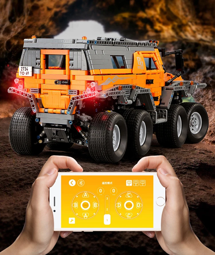 Радио пульт дистанционного управления автомобиля техника Siberia Avtoros shaman 8x8 ATV строительный блок с светильник 2,4 ГГц RC игрушки коллекция с светильник