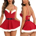 Женские рождественские комбинезоны, пижамное белье, сексуальное нижнее белье без рукавов, женское сексуальное платье, одежда для сна 2022