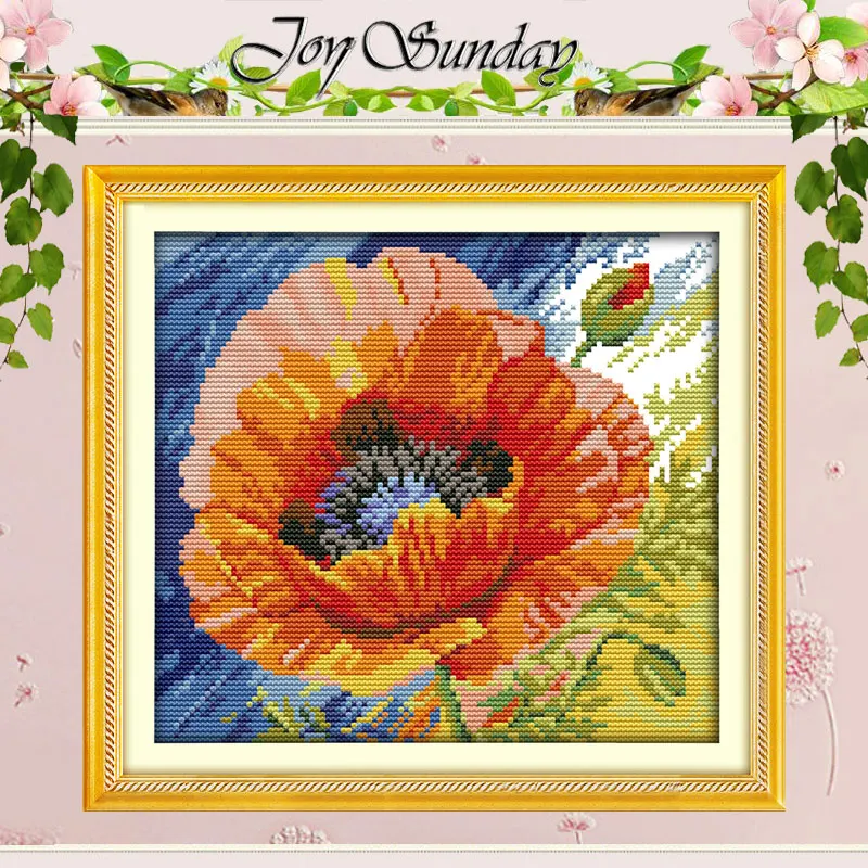 Набор для вышивки маком 11CT 14CT крестом с цветами 8 моделей | Дом и сад