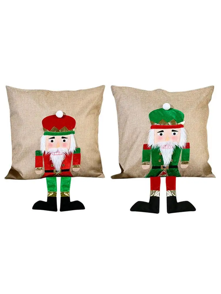 1 шт. наволочки Санта Клауса рождественские из хлопка и льна удобные подушки на