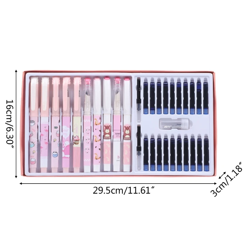 

Fountain Pen Set with Nib Ink Sacs and Ink Absorber Student Office School supply A9LC