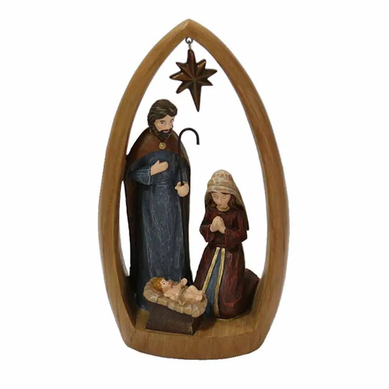 

New Statue Nativity Scene Set Baby Jesus Manger Christmas Crib Figurines Miniatures Ornament Church Catholic Gift Home Decor
