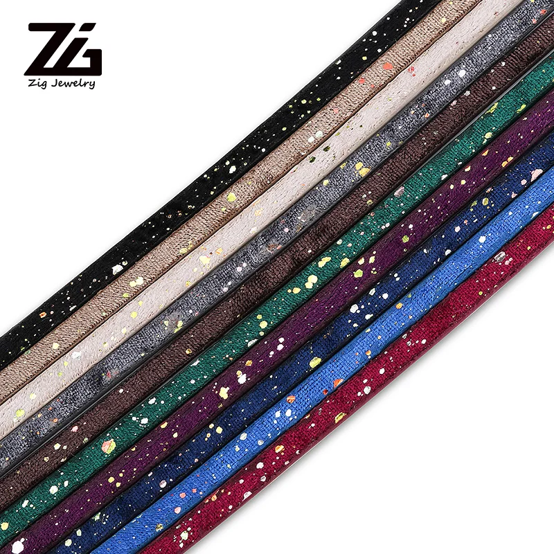 ZG 5 мм маленькие блестки плоский шнур и веревка из искусственной кожи сделай сам