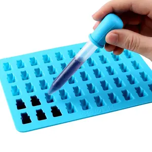 Силиконовые формы липкий форма медведя из мультфильма пресс-форм рисовый пирог конфеты фруктового льда резиновые шоколада, тем самым позволяя зернам раскрыться флакон-капельница отделочных работ