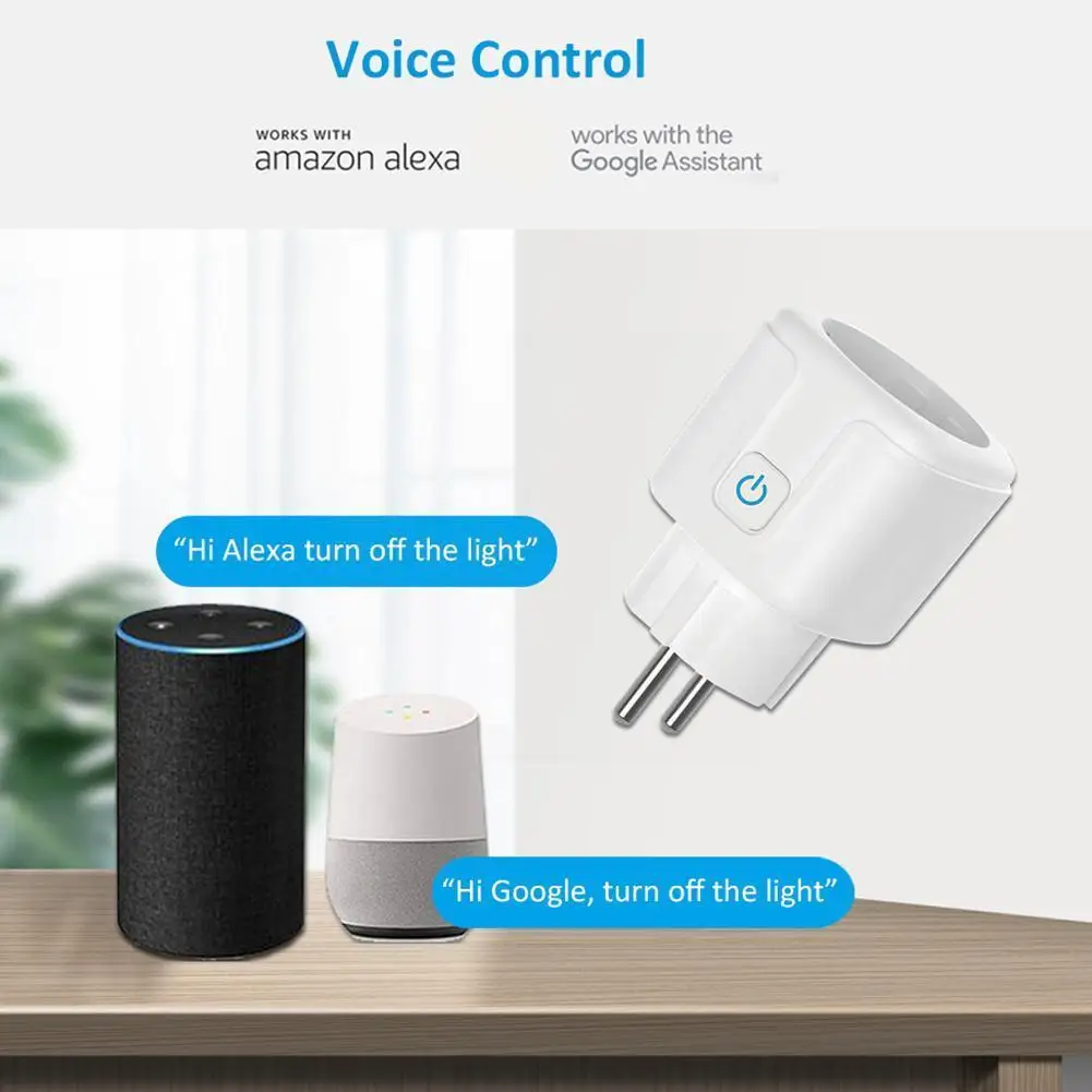 

Tuya Wifi Socket European Socket Ai Voice Mobile Home Phone Control Voice Remote Control Alexa Life P3b4