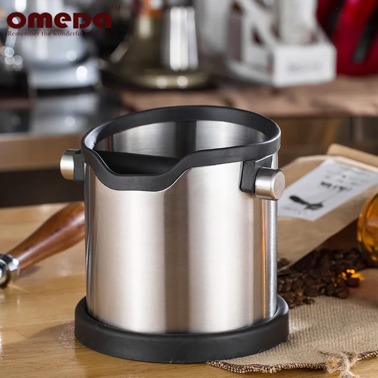 Barril de polvo de escorias de acero inoxidable, Cubo de escorias de caf&eacute; de silicona, Cubo de escorias de roscado caliente para el hogar-0