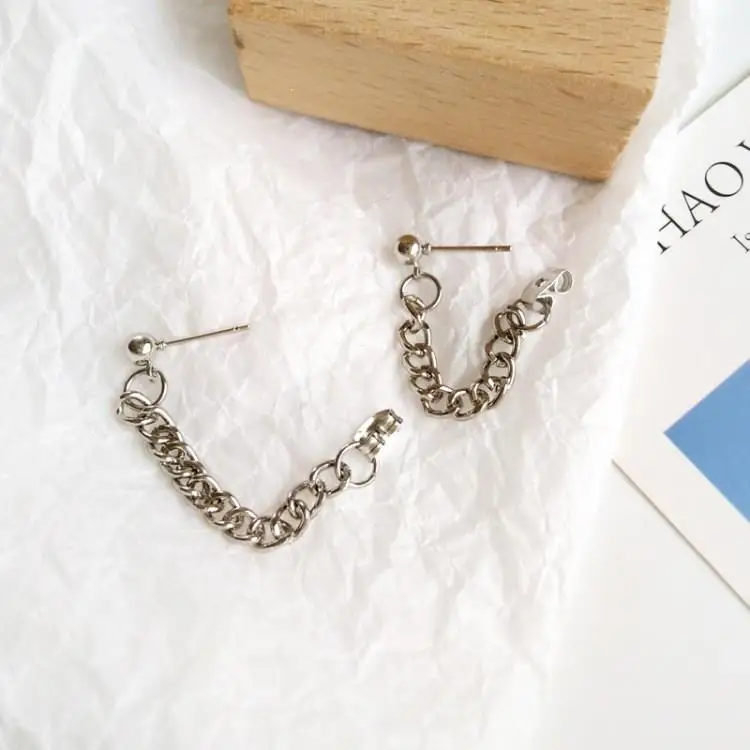 2019 модная Серебряная цепочка серьги из бисера минималистичные простые простой