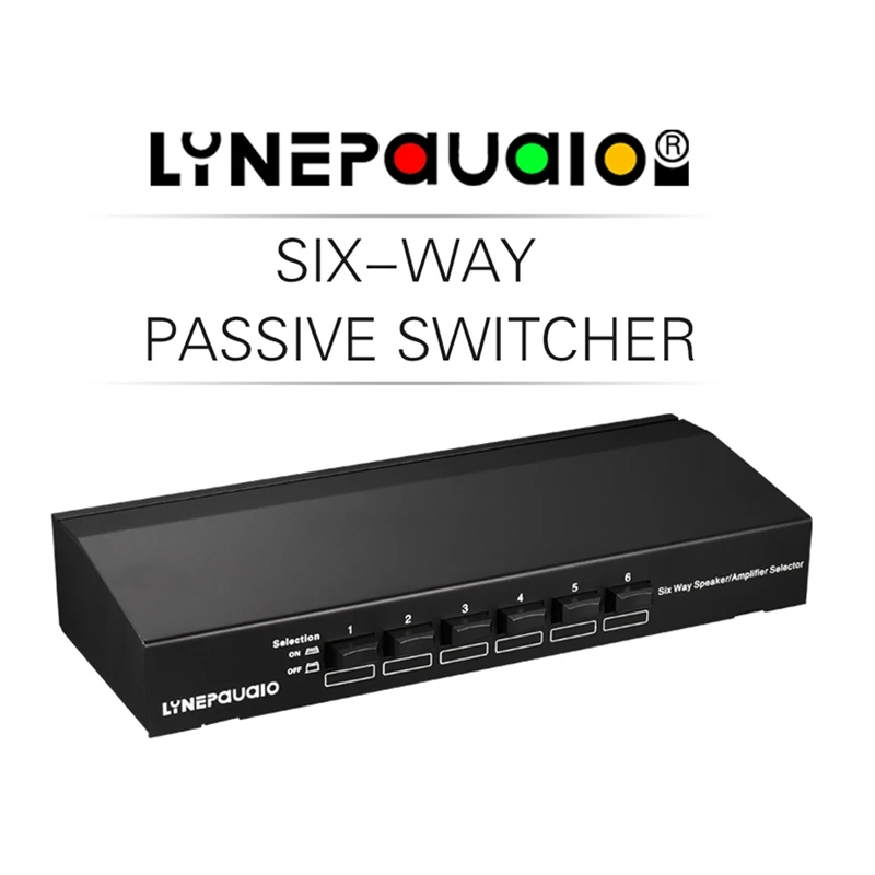 

Lynepauaio Switcher, 1 In 6 Out Or 6 In 1 Out, Speaker Switcher Selector Comparator,12-Awg Speaker Cable, Which Support 100W Amp