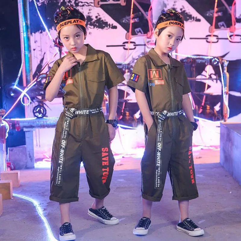 Детская Одежда для танцев в стиле хип-хоп одежда бальных комбинезон костюм