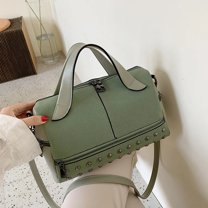 Элегантная женская сумка-тоут 2020 Повседневная модная замшевая кожаная