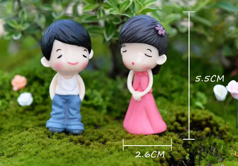 doll-2 Смола милая кукла для DIY кукольный домик аксессуары для влюбленных Пара кукольный домик украшение подарок игрушки для детей - Цвет: doll-2