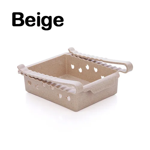 BEIGE ABS боковая стойка для хранения, органайзер, регулируемая полка для холодильника, держатель для ящика, органайзер, экономия пространства, фруктовая закуска, кухонная полка, полка - Цвет: BEIGE