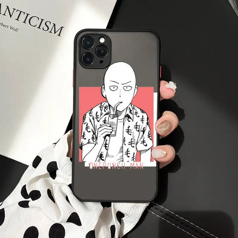 

One Punch Man anime luxury Phone Cases shell matte transparent For iphone 7 8 11 12 plus mini x xs xr pro max cover