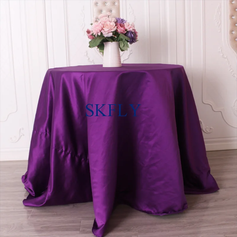 purple CL053C много цветов доступны дешевые круглые фиолетовые серые Румяна толстые атласные свадебные скатерти - Цвет: purple