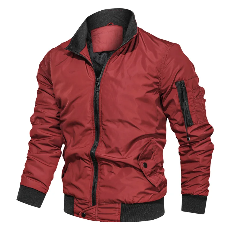 

New Mens Jacket Stand Collar Pocket Zipper Large Size Solid Casual Autumn Winter Warm Wind Proof Male Coat