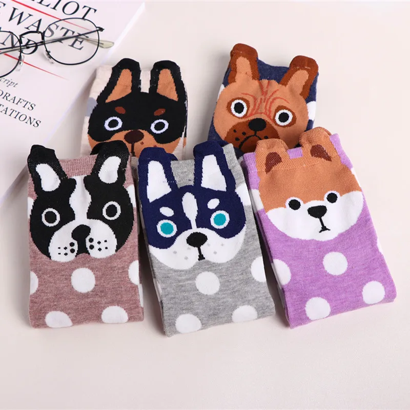 5 пар весенне осенние женские носки с маленькими ушками Мультяшные животные