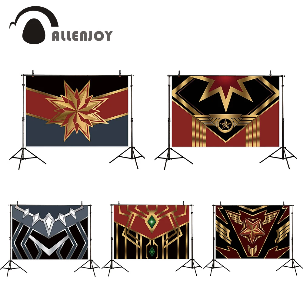 Фон для фотосъемки Allenjoy с изображением супергероя металлическая золотая эмблема