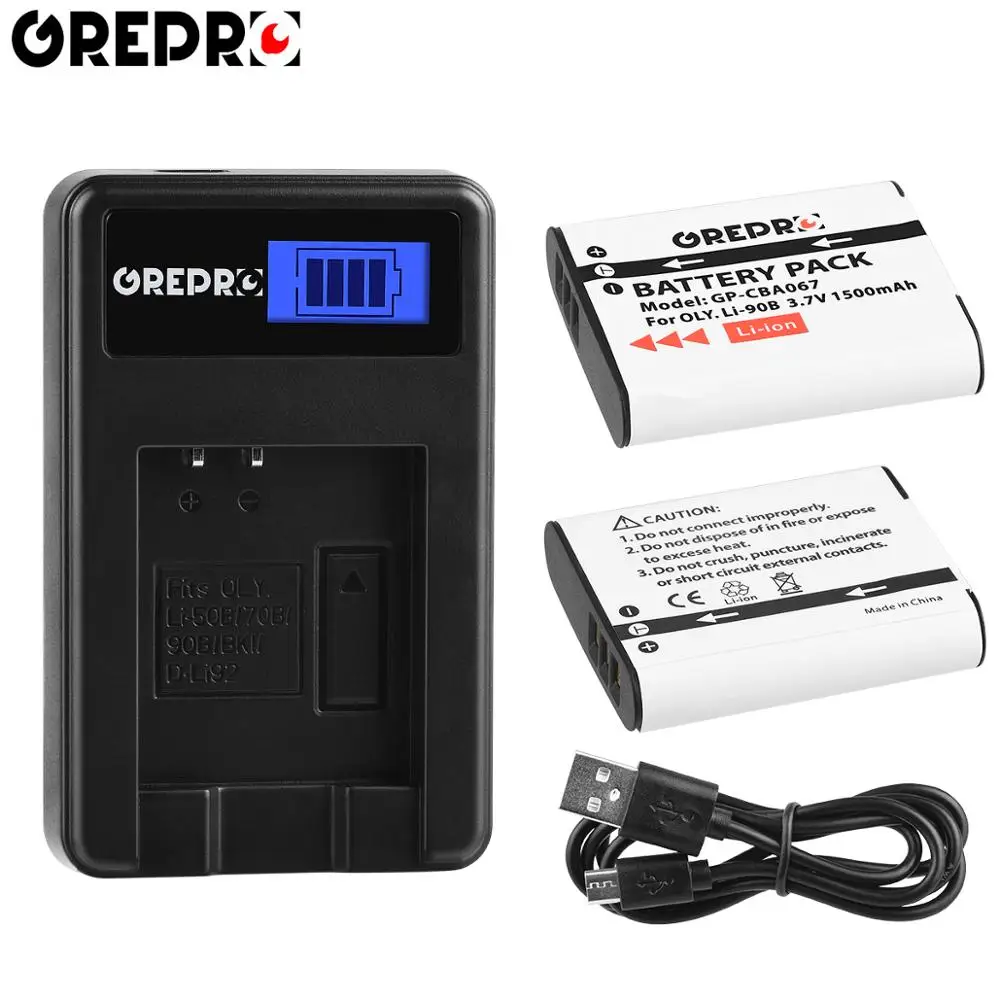 2x Li-90B Li 90B Li-92B Li92B батарея + ЖК-зарядное устройство USB для Olympus Tough TG-6 TG-5 TG-3 T tg-трекер