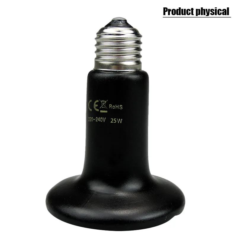 Лампа для обогрева домашних животных инфракрасный черный Керамика излучатель