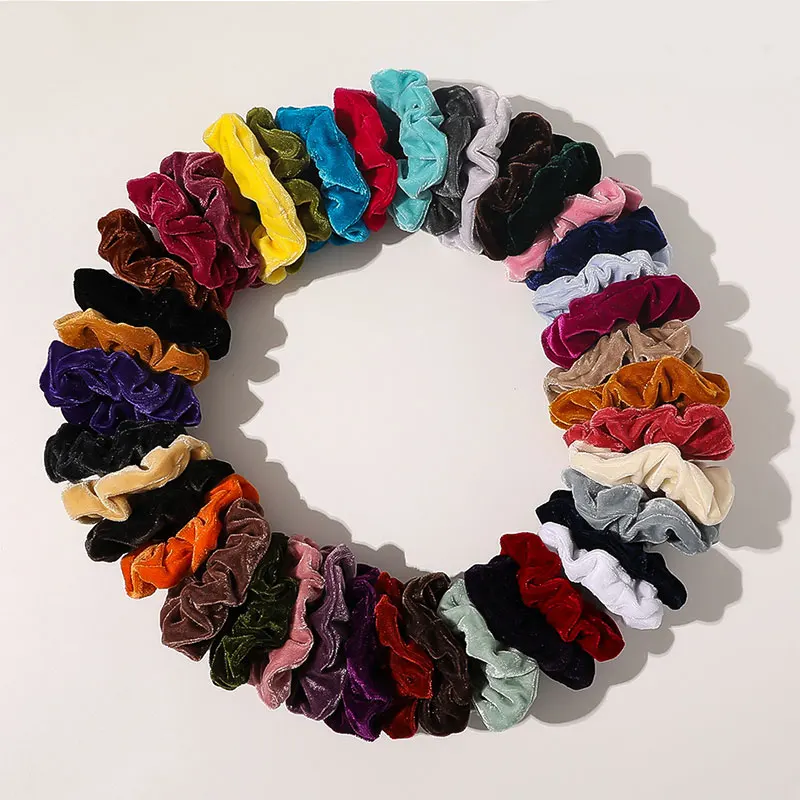 

Fashion Velvet Scrunchie Hair Rope Women Elastic Hair Bands Candy Color Soft Flannel Ponytail Holder Headwear Hair Accessories