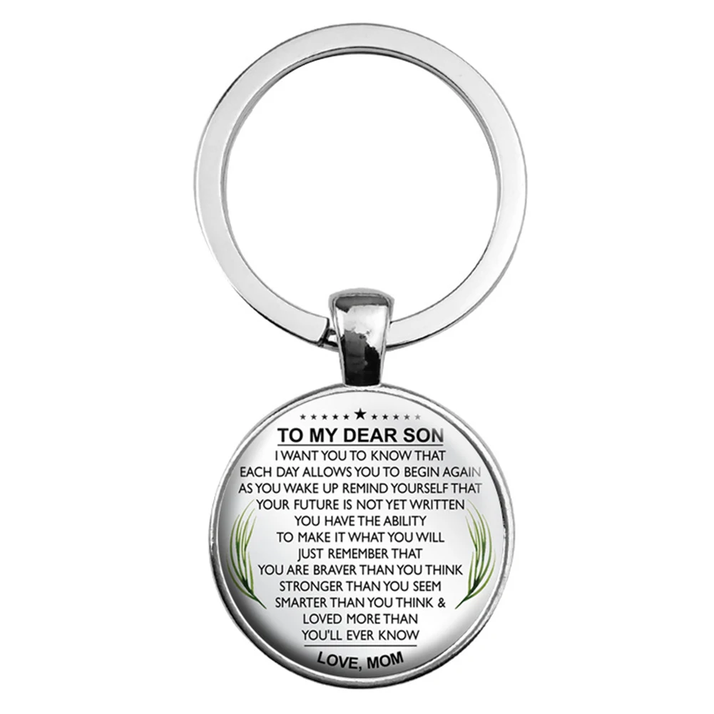To My Dear Son Daughter Love Dad Mom Wife In Law Cabochon Glass Keyring Key Chain Inspirational Family Jewelry | Украшения и