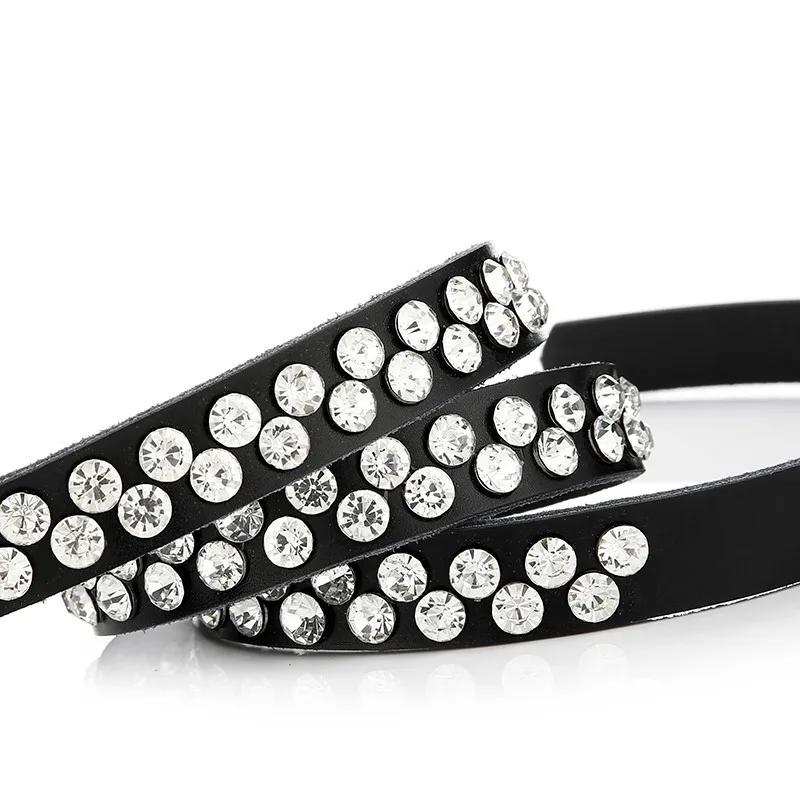 Ремень женский со стразами Шипованный пояс в ковбойском стиле для мужчин и
