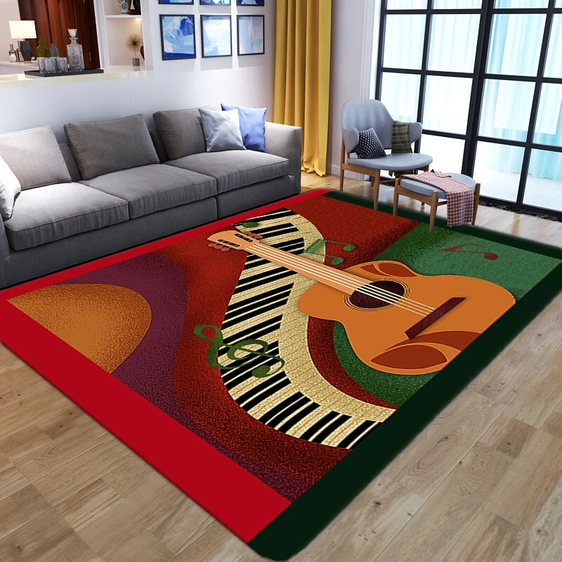 

Nordic Style Simple Guitar Music Art Simulation Floor Mat Door Mat Anti-slip Mat Carpet Bedroom Living Room Home Decoration
