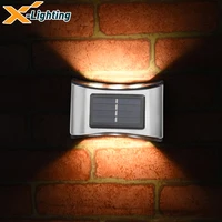 led solar wall lamp outdoor waterproof up and down luminous lighting garden decoration solar lights stairs fence