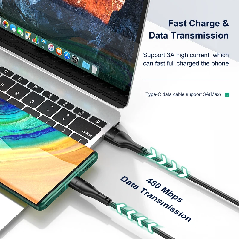 Кабель KUULAA USB Type C зарядный кабель для iPhone Xiaomi Redmi Note 10 9 Pro Huawei Шнур Micro быстрой