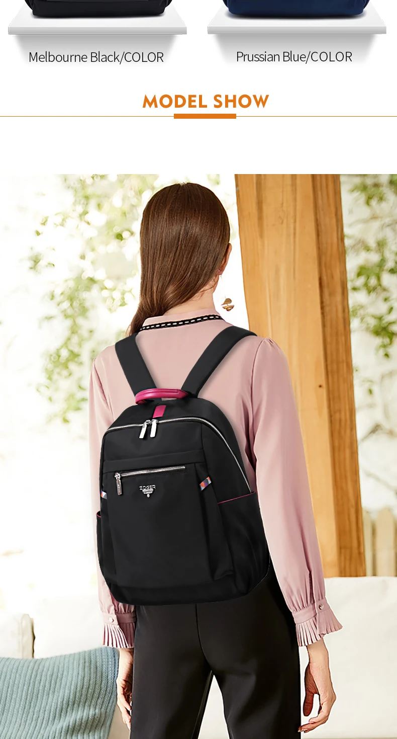 ZOGER travel shoulder high quality laptop bag Oxford canvas casual lady lightweight large capacity backpack for girls in their 2
