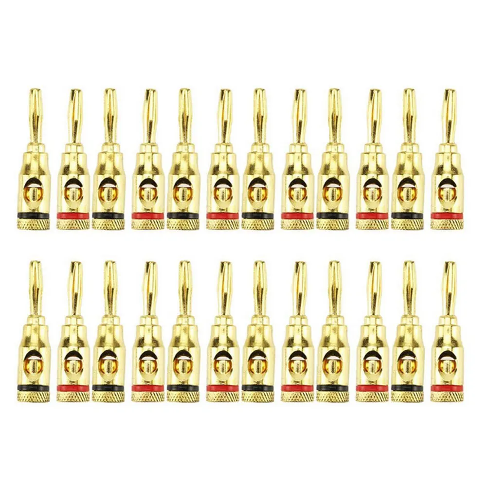 

Pack of 24Pcs 24K Gold Banana Plug Plugs Audio Speaker Wire Cable Connector Jack HJ55