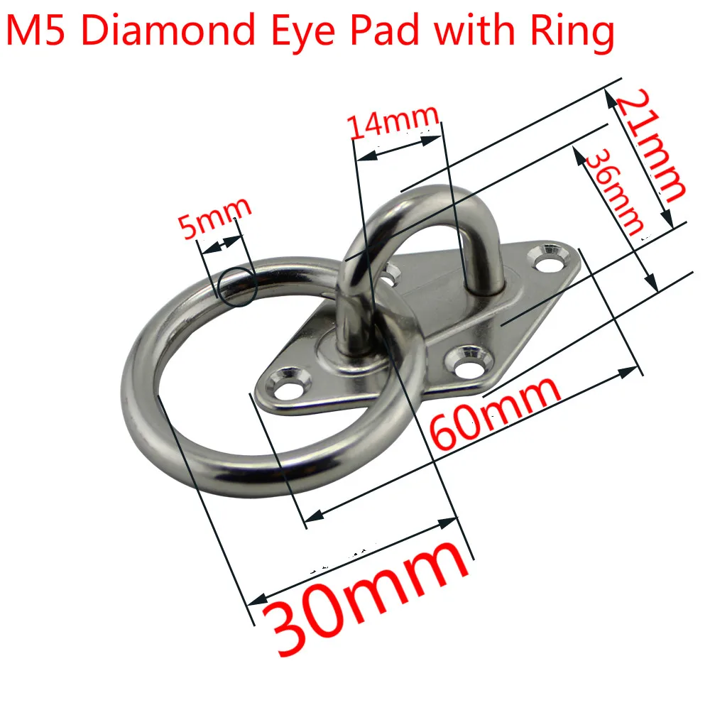 304 нержавеющая сталь M5/ M6/ M8 сверхмощное кольцо для глаз с пластинчатым ремнем