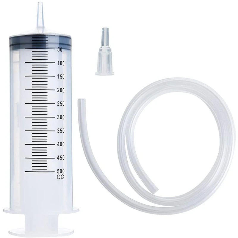

Large Syringe Tubing 500ML Plastic Syringe With Tube Converter Cap For Liquid Oil Glue Applicator Experiments Industrial