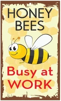 fastasticdeals honey bees busy at work novelty funny metal sign 8 in x 12 in