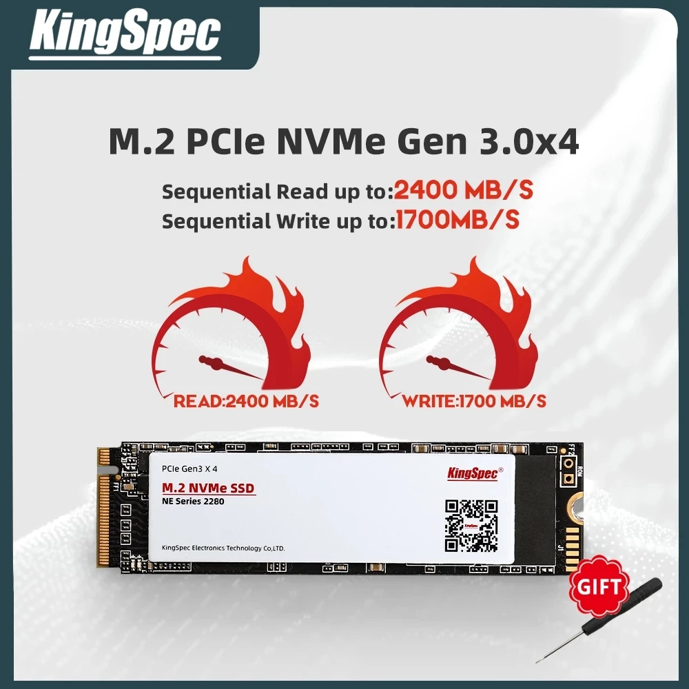 

KingSpec M.2 SSD M2 PCIe NVME 128gb 512gb Solid State Drive 2280 Internal Hard Disk HDD Read Up to 2400MB/s for Laptop Desktop