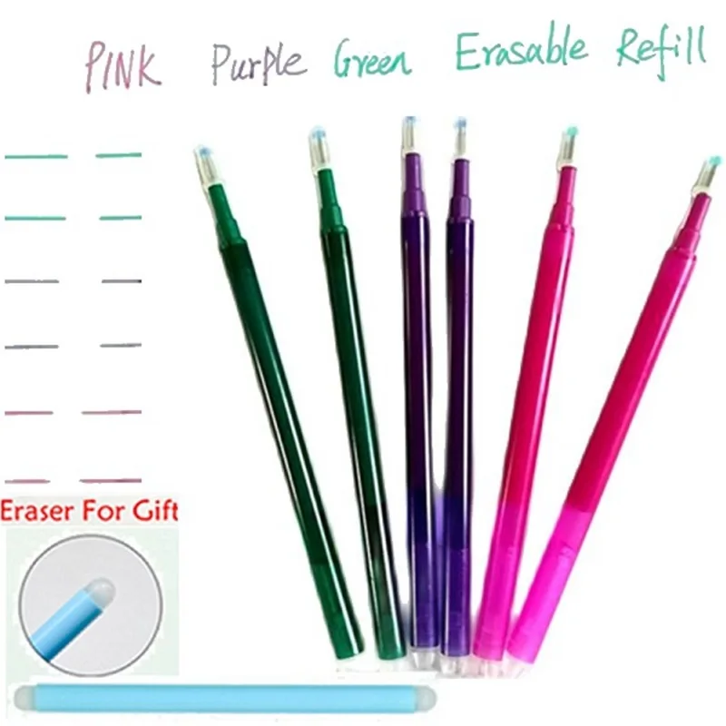 

Multicolor Friction Pen Erasable Stationery Pen Gel Pen Refill Origin Pen erasable 0.7mm Ink Friction Pen Green Purple Pink Inks