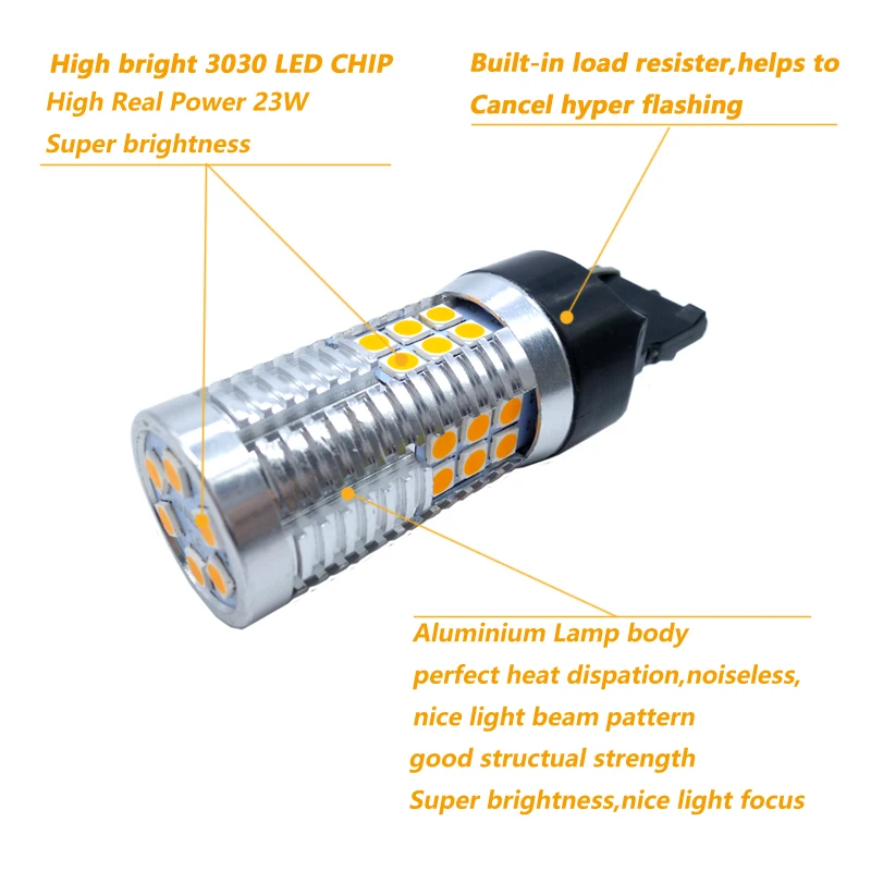 Нет Hyper Flash 7440 W21W T20 WY21W 7440NA светодиодный лампы для автомобиля передние или задние